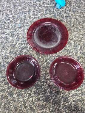 Anchor Hocking Royal Ruby Red Glass Plates Set of 3